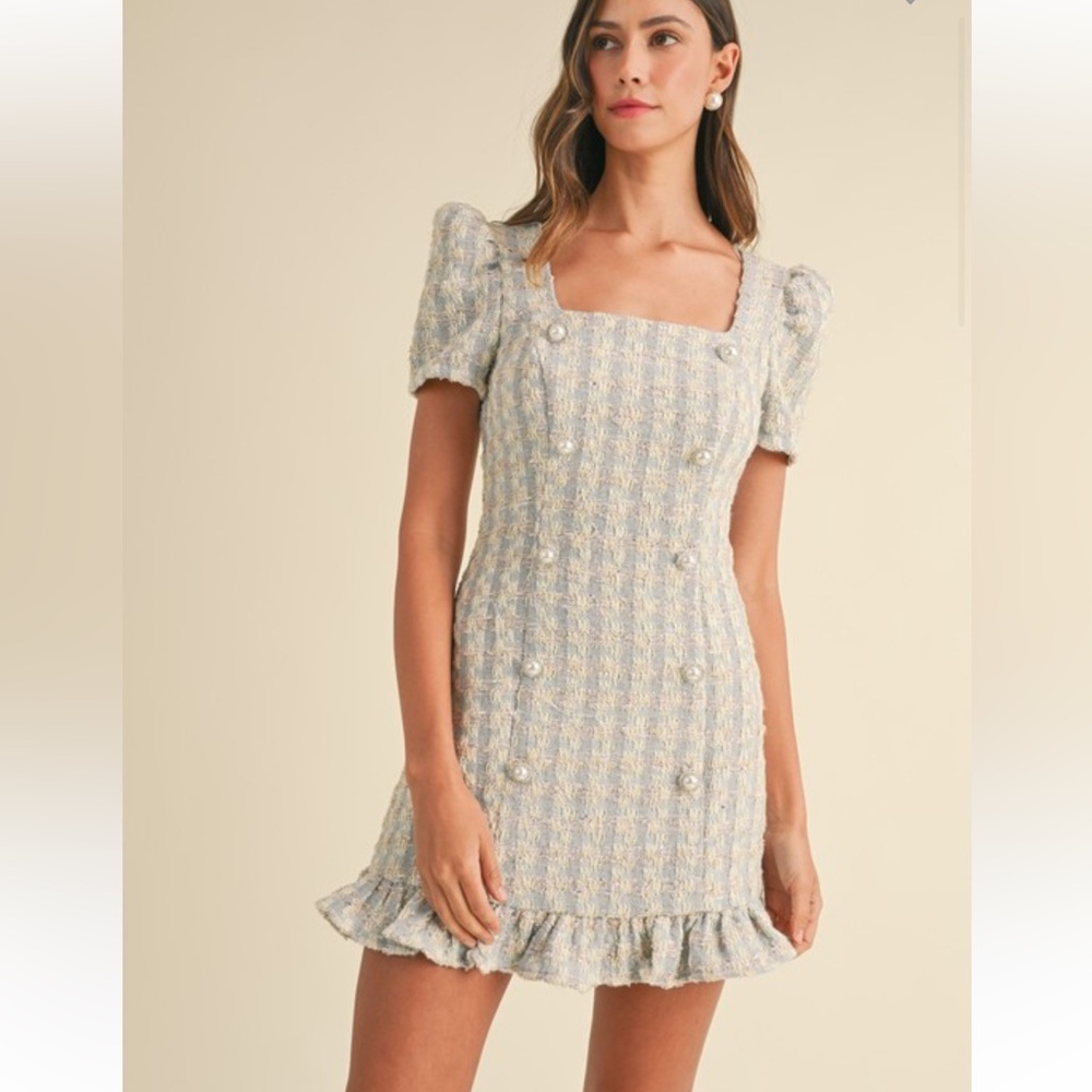Elegant Tweed Mini Dress